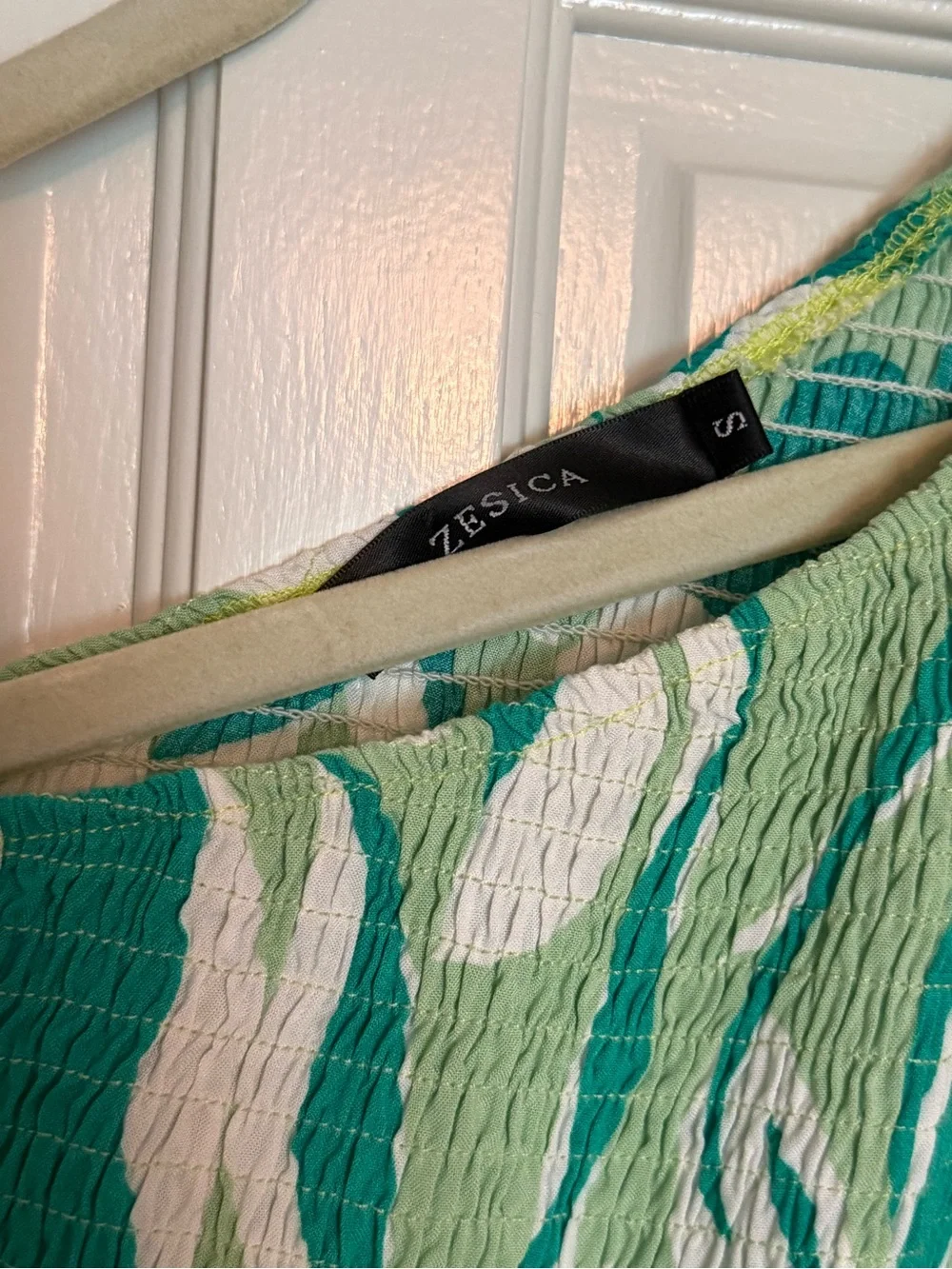 One-Shoulder Green Leaf Print Midi Dress